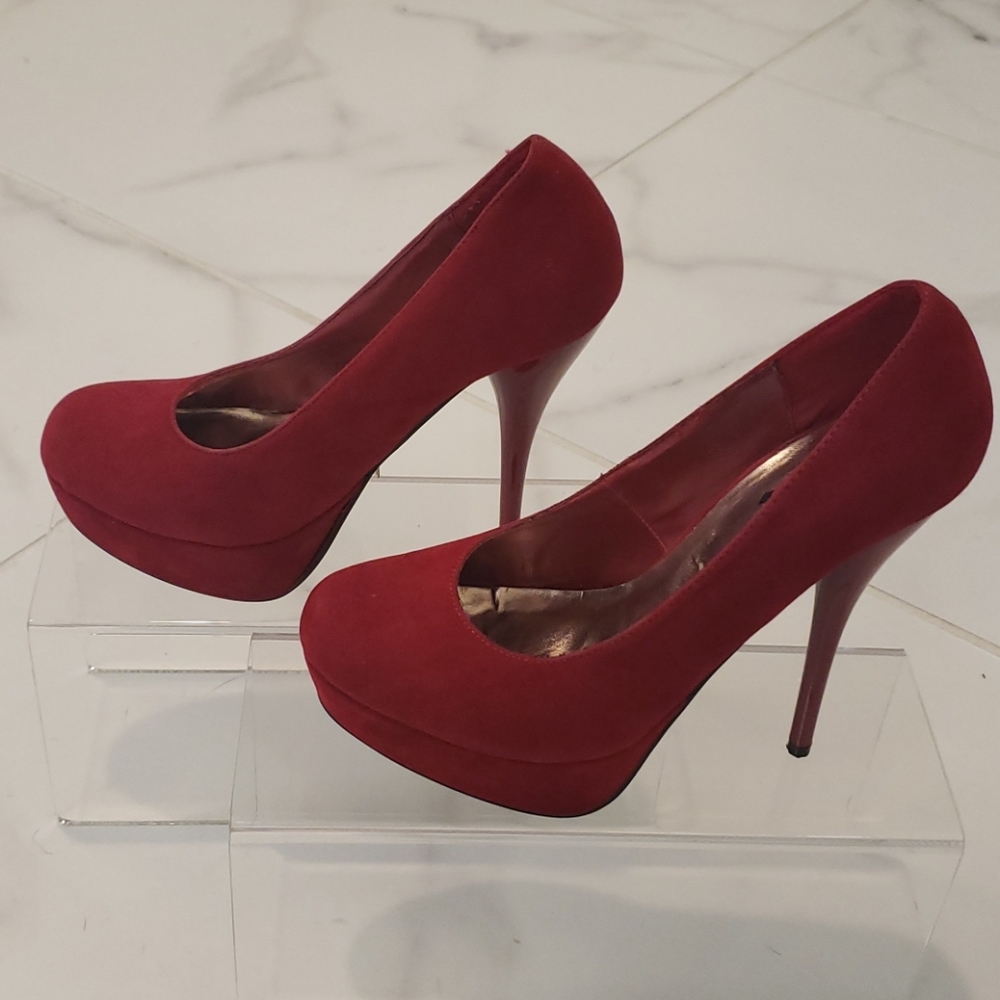Glaze Red Platform Heels